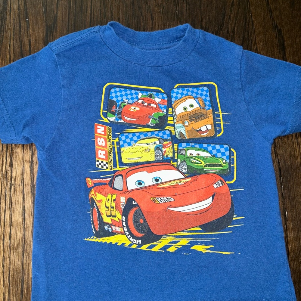 Disney Blue Lightning McQueen Short Sleeve Tee